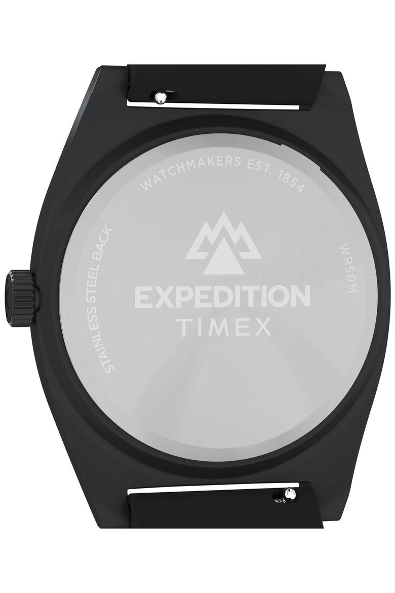 Expedition® Capstone Silicone Strap Watch, 39mm, Alternate, color, BLACK