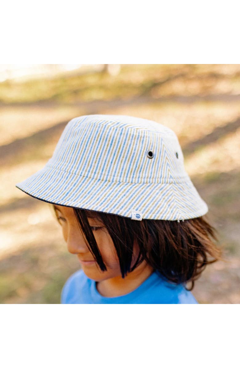 Jackalo Kids' Reversible Bucket Hat, Alternate, color, Driftwood Stripe & Denim