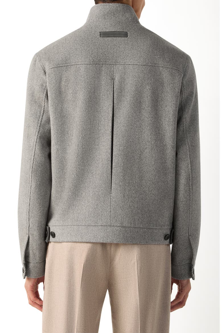 Water Repellent Wool & Cashmere Flannel Jacket, Alternate, color, GREY MELANGE