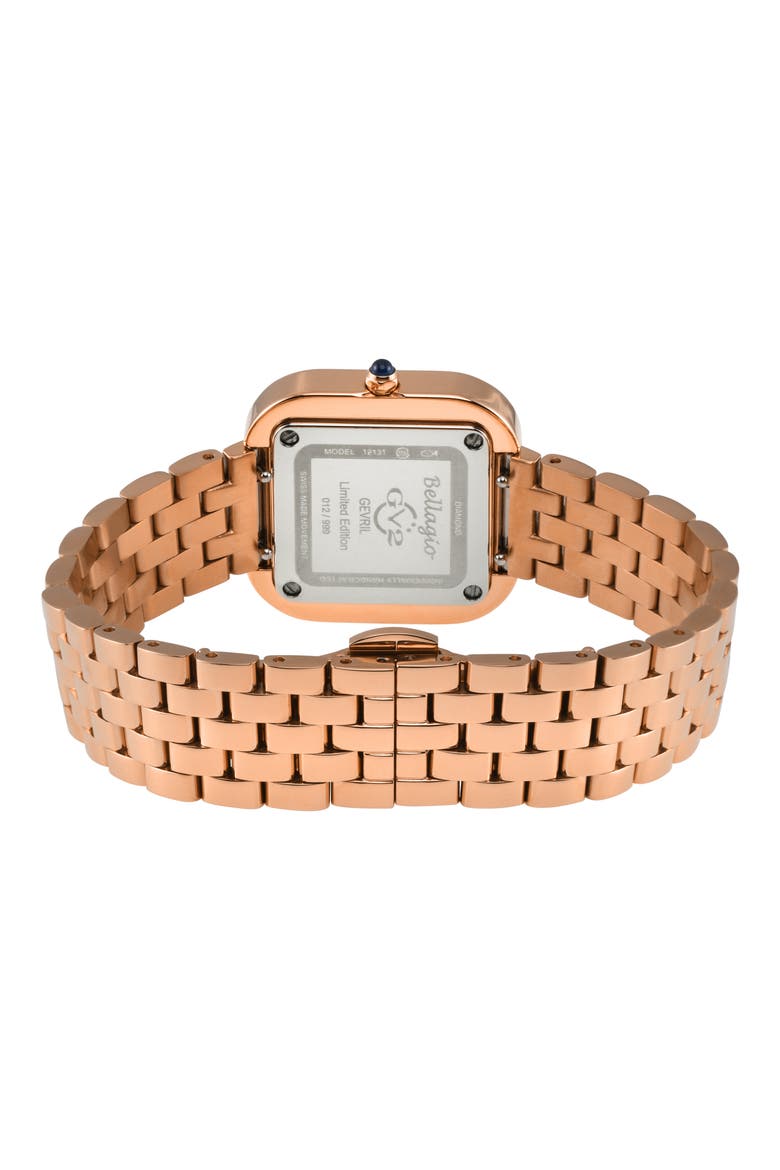 Bellagio Diamond Swiss Bracelet Watch, 30mm, Alternate, color, ROSE GOLD