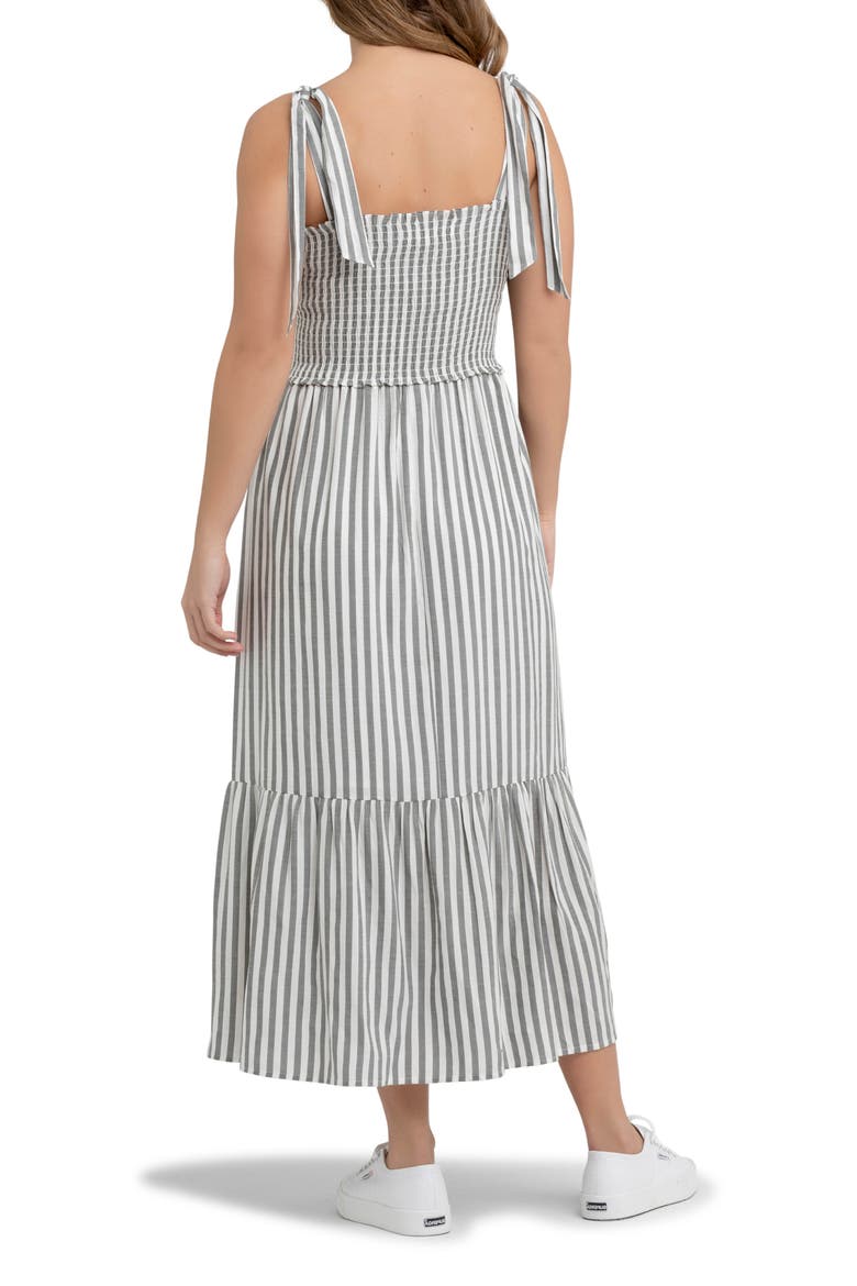Ollie Smocked Maternity Dress, Alternate, color, BLACK / WHITE