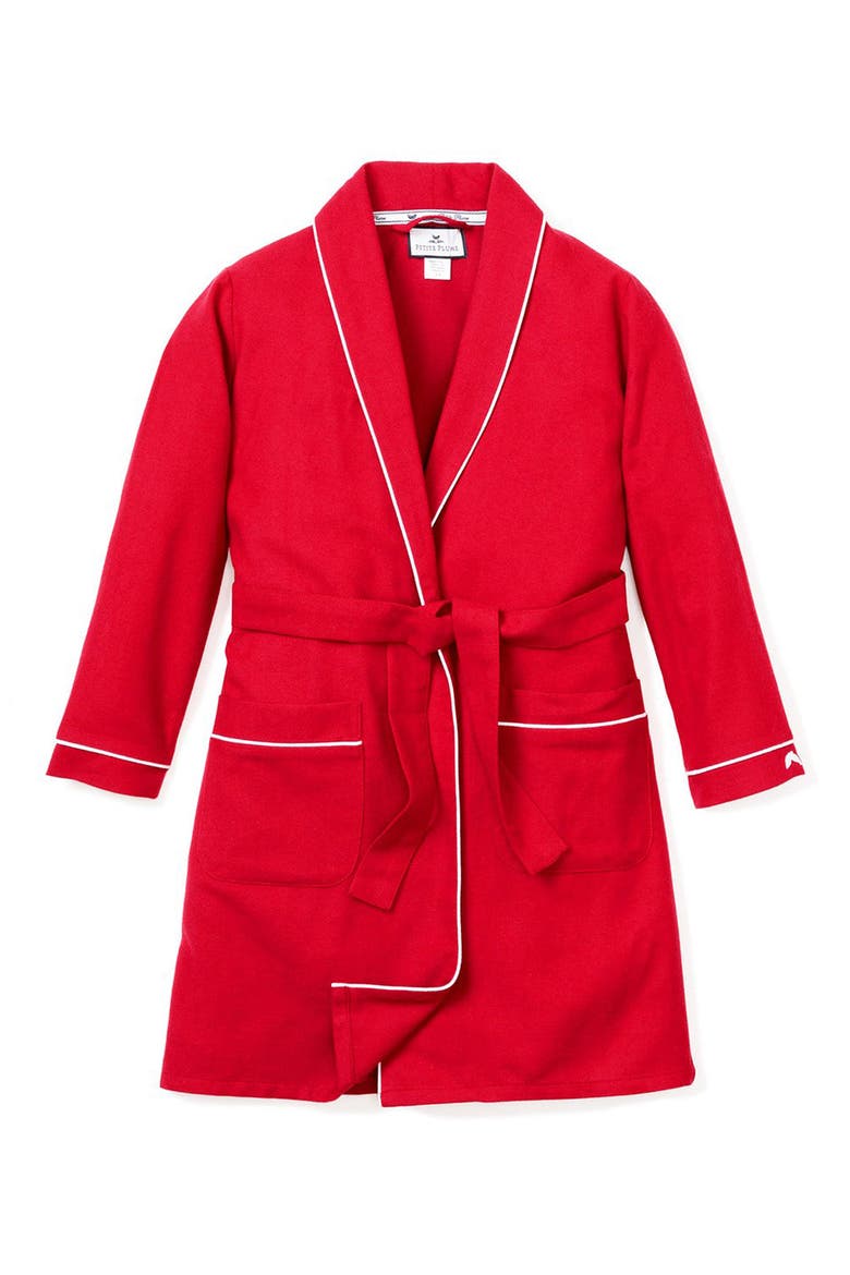 Kids' Red Flannel Robe, Alternate, color, RED