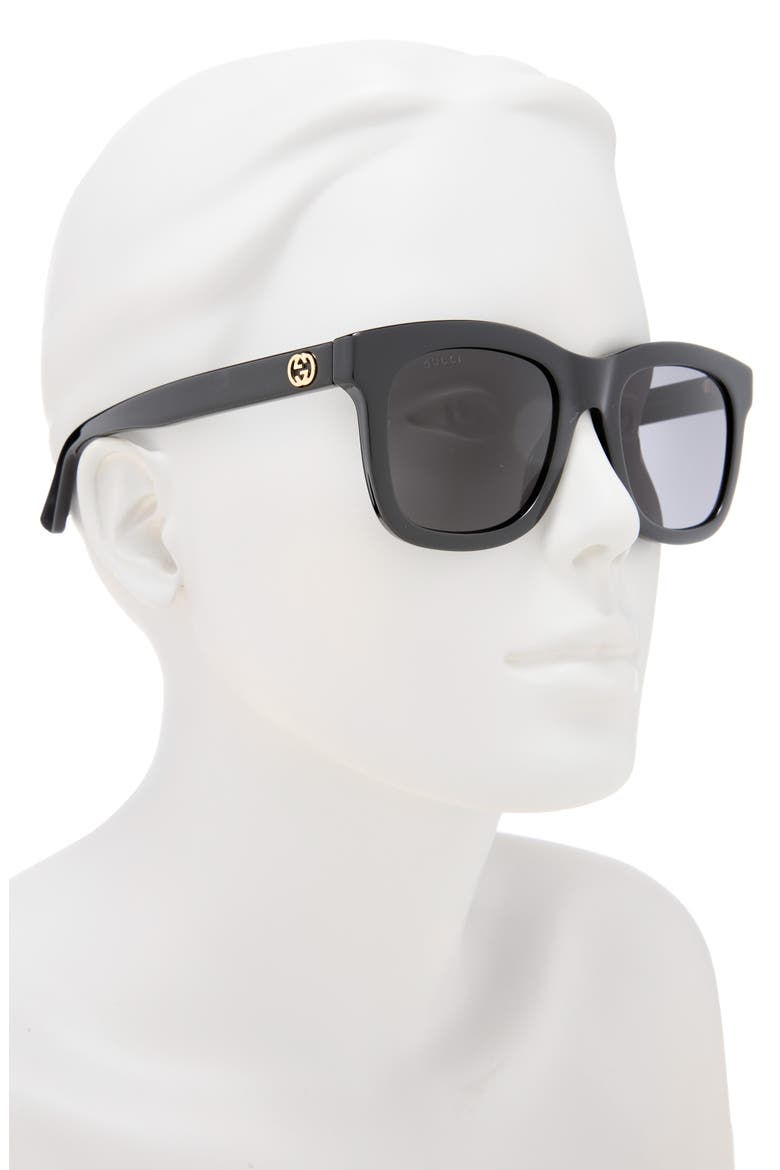 52mm Square Sunglasses, Alternate, color, BLACK BLACK GREY