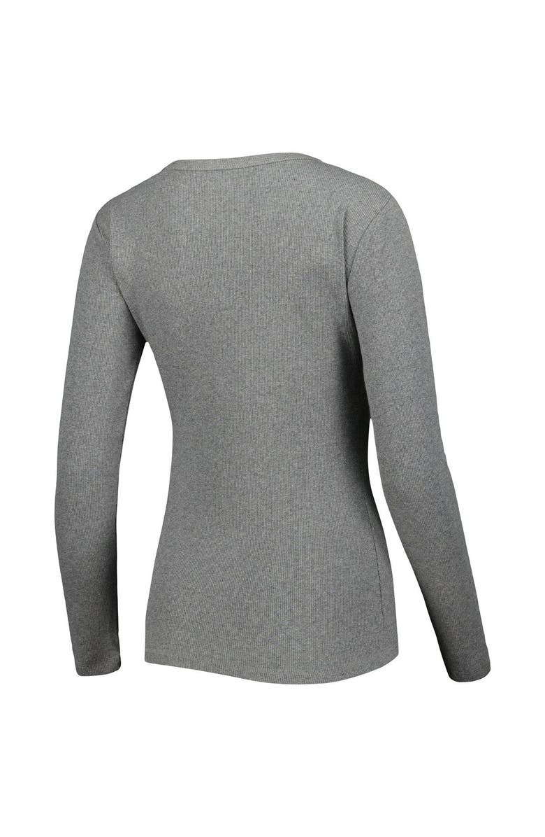 BOXERCRAFT Women's Gray Arkansas Razorbacks Harper Henley Long Sleeve T-Shirt, Alternate, color,