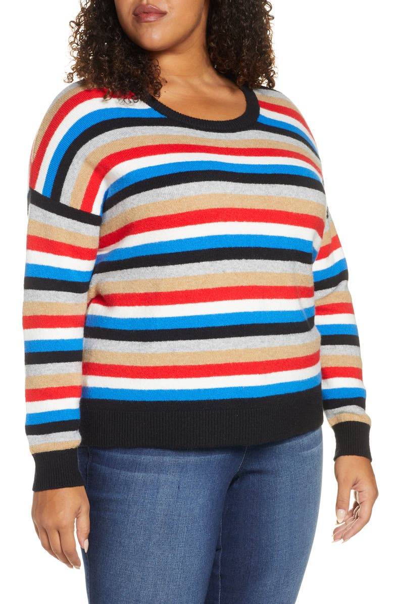 Court & Rowe Multistripe Crewneck Sweater, Main, color, 