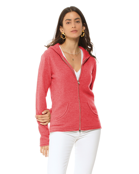 Pure Cashmere Double Zip Hoodie Sweater