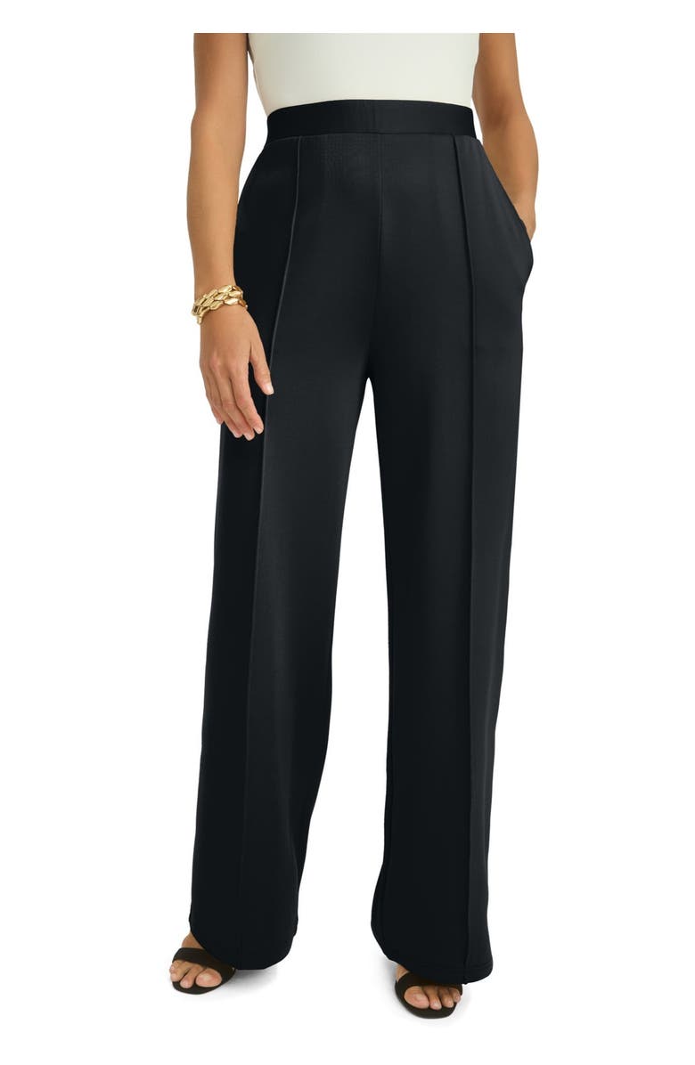 Jessica London PerfectEase Wide Leg Pant, Main, color, Black