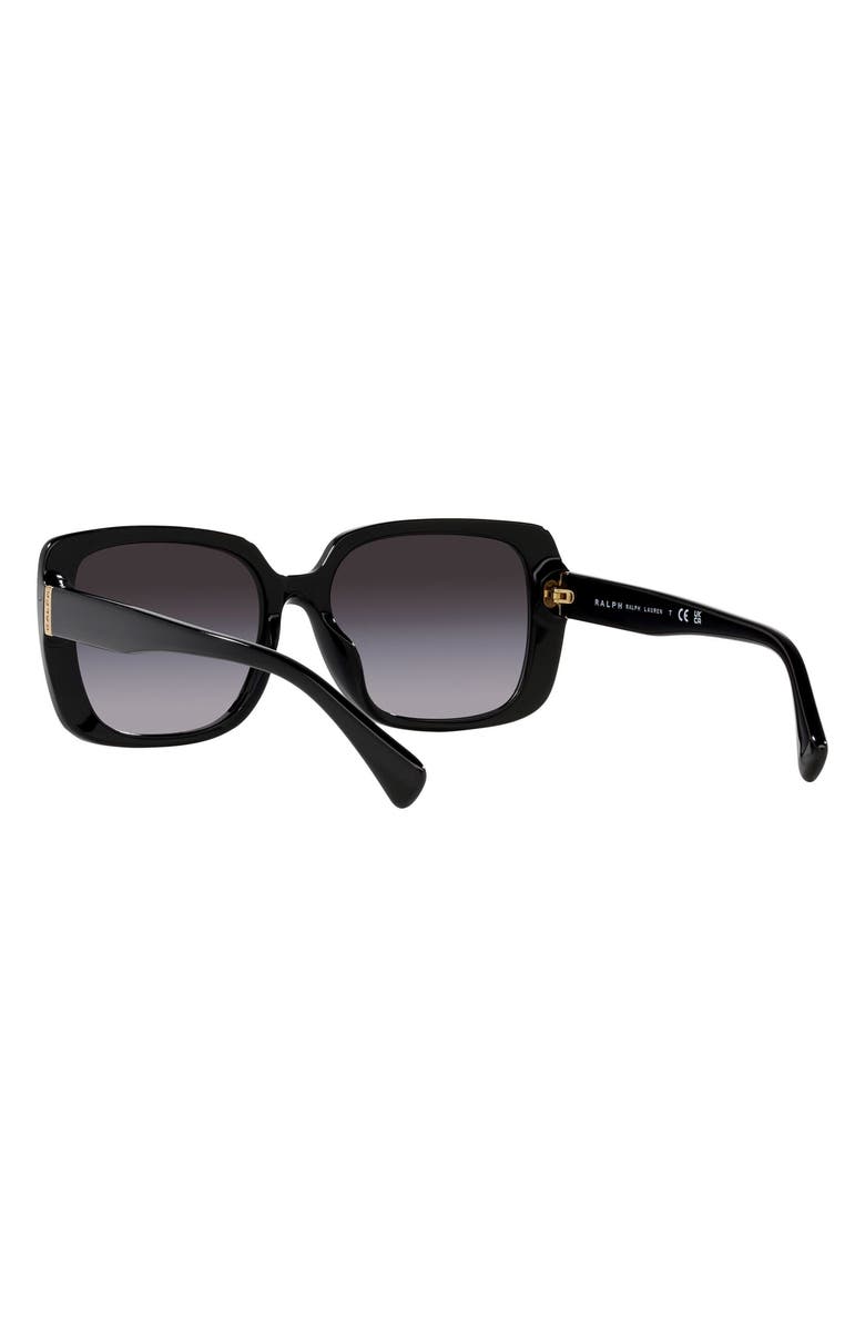 RALPH 55mm Gradient Rectangular Sunglasses, Alternate, color, Shiny Black