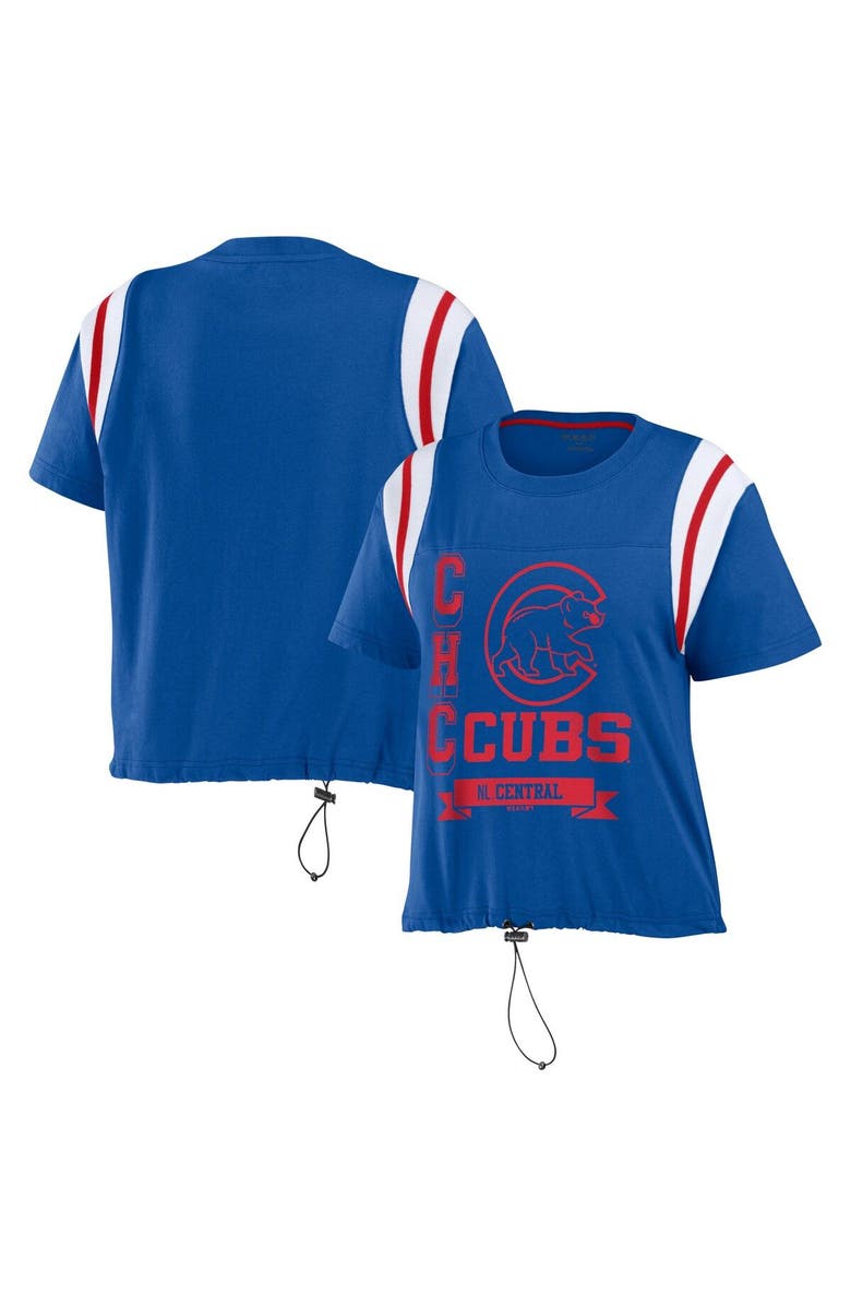 WEAR by Erin Andrews Women's WEAR by Erin Andrews Royal Chicago Cubs Cinched Colorblock T-Shirt, Main, color, Royal