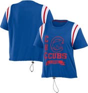 WEAR by Erin Andrews Women's WEAR by Erin Andrews Royal Chicago Cubs Cinched Colorblock T-Shirt