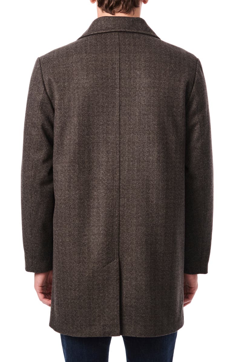 Bernardo Herringbone Double Breasted Overcoat, Alternate, color,
