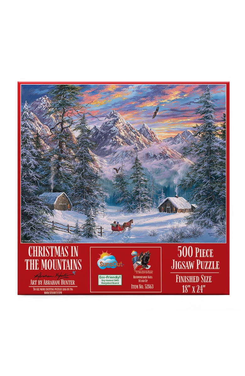 Sunsout Christmas in the Mountains 500 piece Jigsaw Puzzle for Adults, Alternate, color, Multicolor