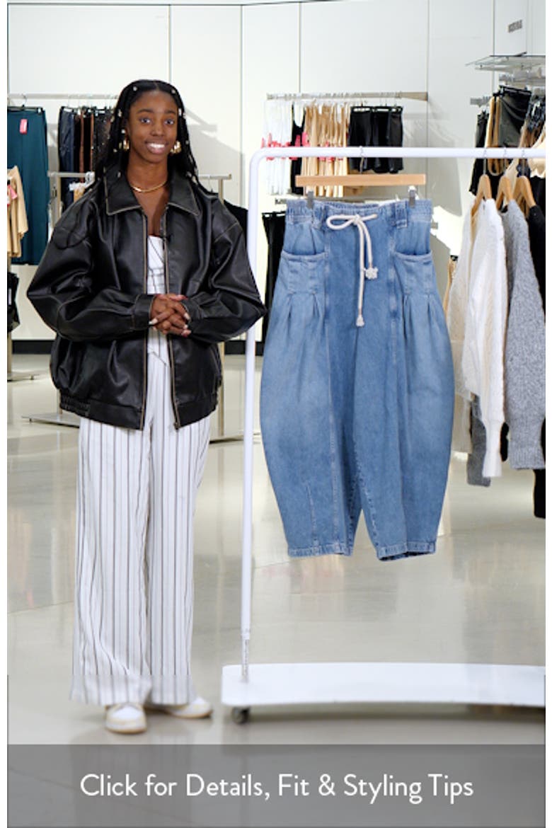 Free People Margo Wide Barrel Leg Pull-On Jeans (Women) | Nordstrom