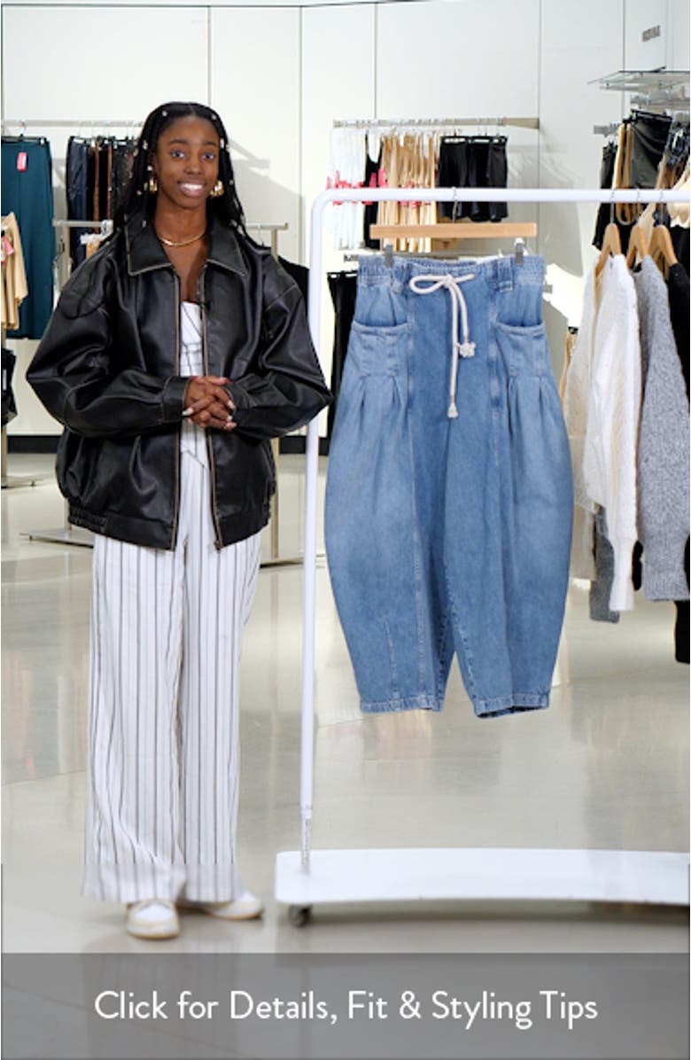 Margo Wide Barrel Leg Pull-On Jeans, sales video thumbnail