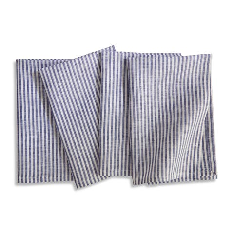 Linen Dinner Napkins - Narrow Stripe, 20" x 20" Inch