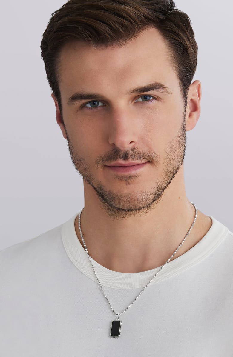 LAGOS Men's Anthem Black Agate ID Tag, Alternate, color, Black