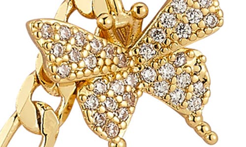 Chloe & Madison Chloe And Madison Plated Cz Vintage Butterfly Necklace In Gold