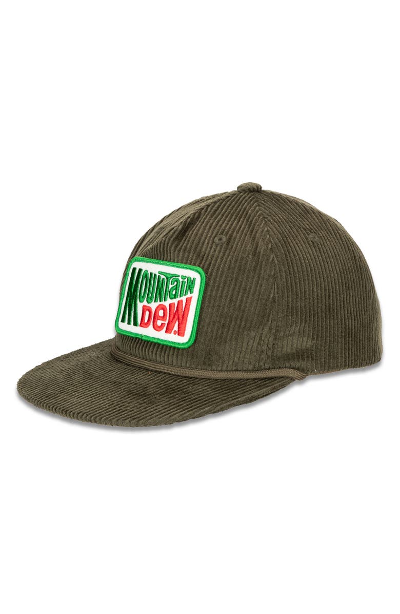 H3 Sportgear Mountain Dew Cotton Corduroy Baseball Cap, Alternate, color, Olive