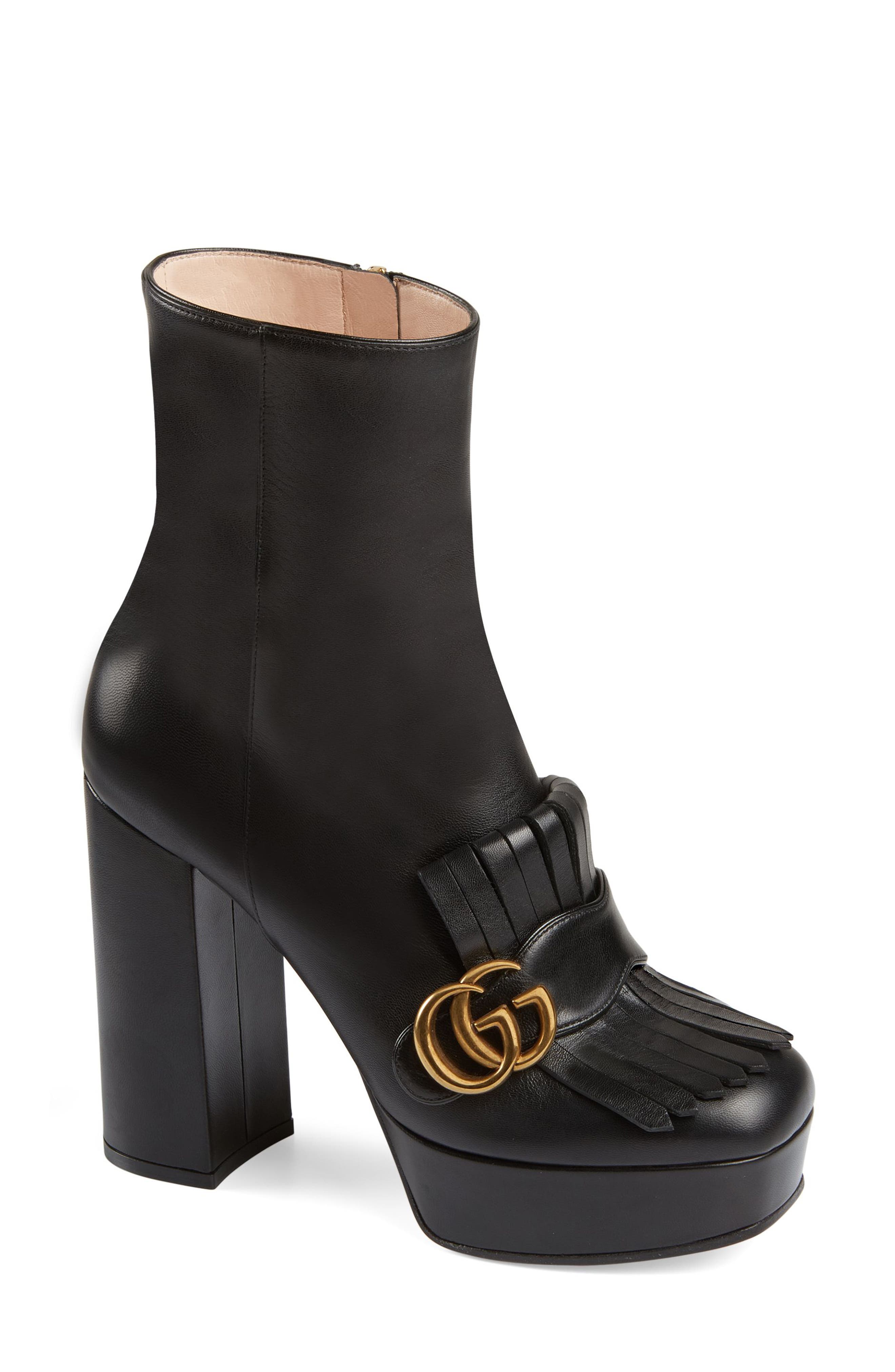Gucci GG Kiltie Fringe Platform Bootie, Main, color, 