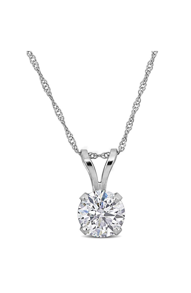 Julianna B. 1 CTW Lab-Grown Diamond Solitaire Necklace 14k, Main, color, White Gold