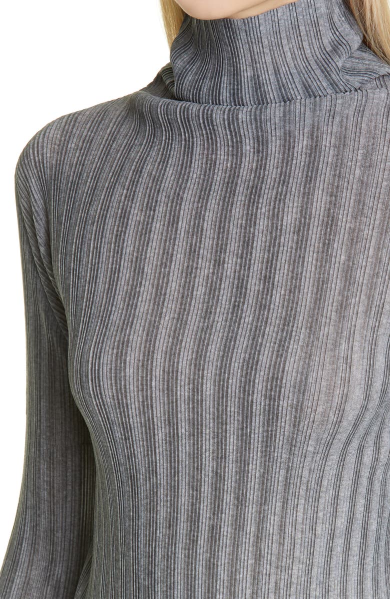 Pleats Please Issey Miyake Pleated Funnel Neck Top, Alternate, color, 