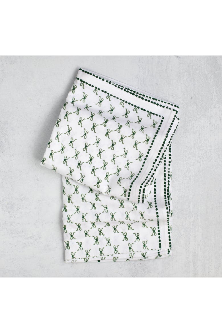 Bow Table Throw, Alternate, color, Sage & Evergreen