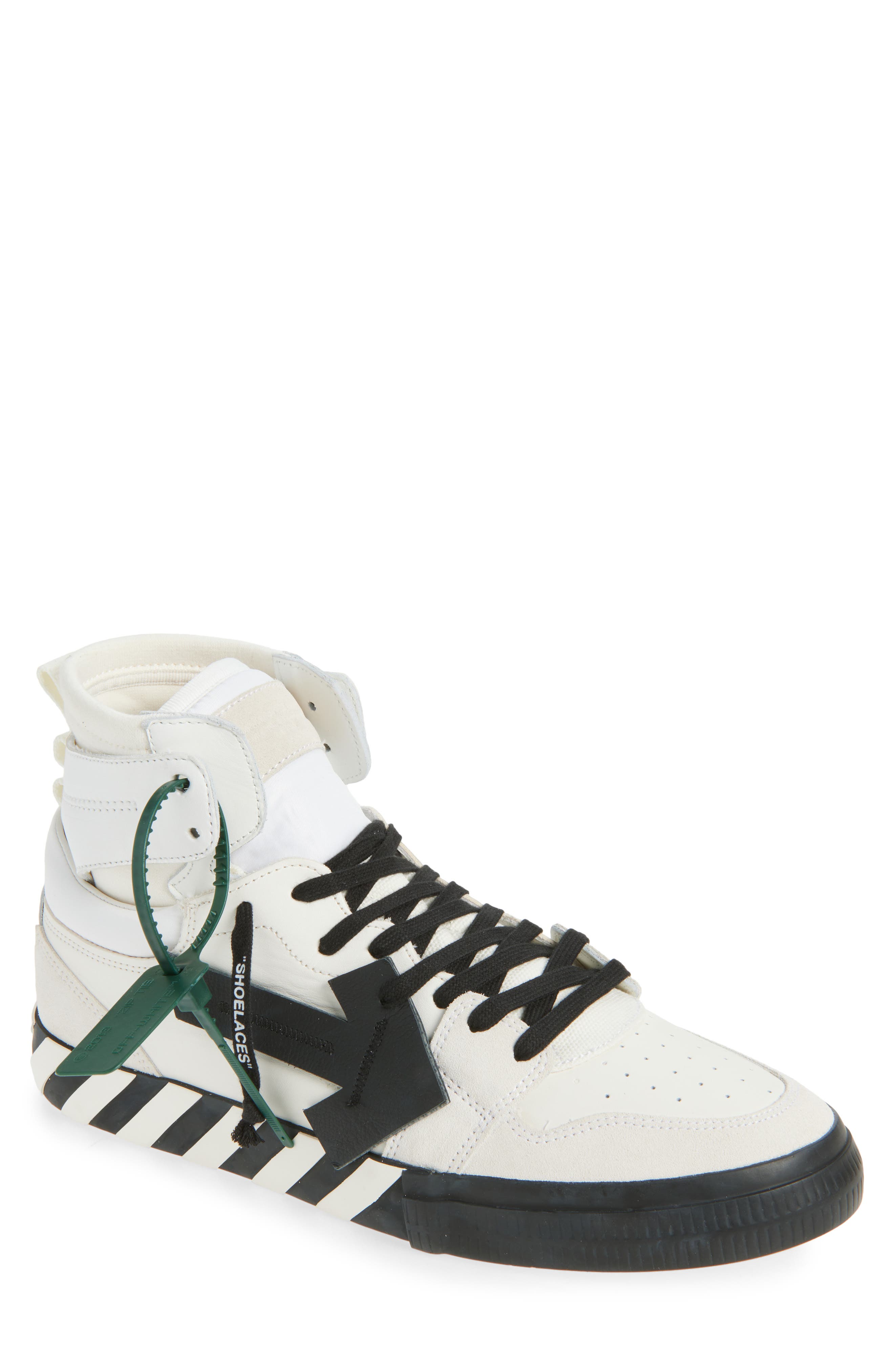 Off-White High Top Vulcanized Leather Sneaker