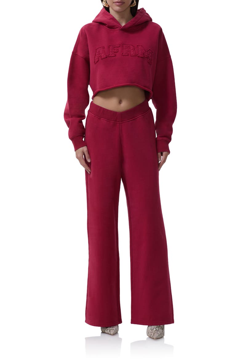 Dustin V-Waist Wide Leg Track Pants, Alternate, color, RIO RED
