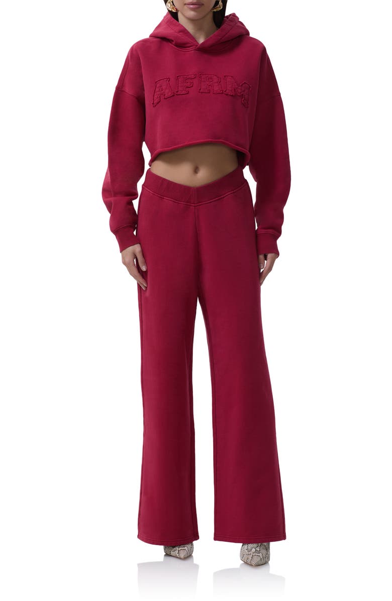 AFRM Dustin V-Waist Wide Leg Sweatpants, Alternate, color, Rio Red