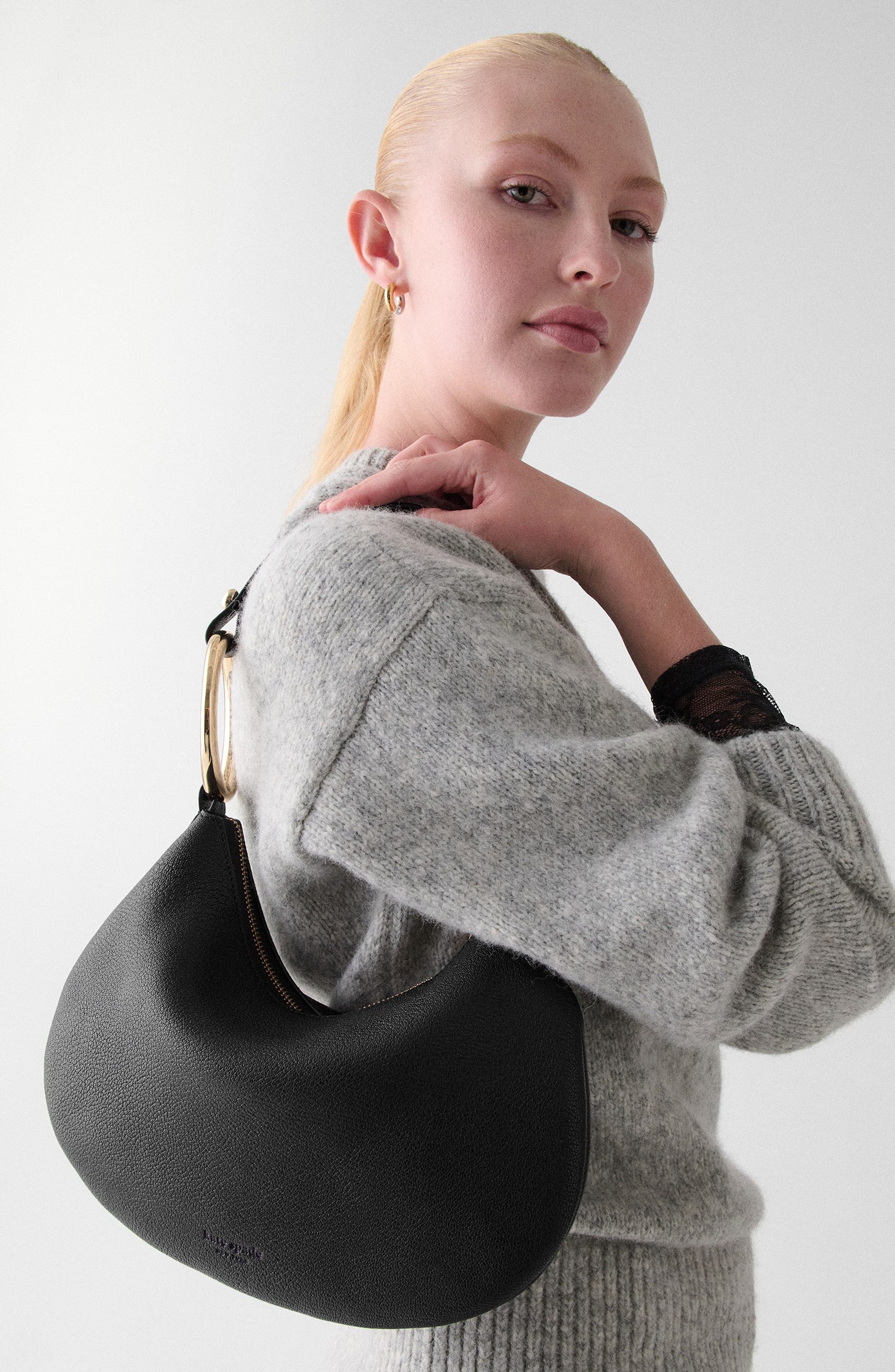 Kate Spade New York the bangle pebbled leather shoulder bag, Alternate, color, 