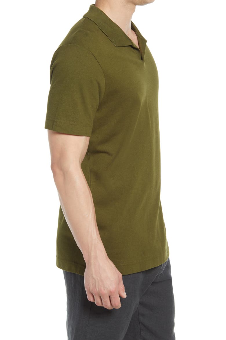 Paul 3463 Piqué Johnny Collar Polo, Alternate, color, ARMY