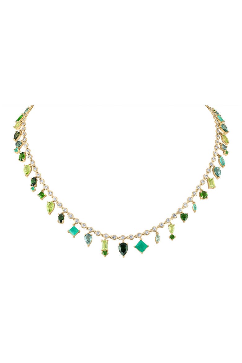 14k Gold Multi Sapphire Collar Necklace, Main, color, SHADES OF GREEN