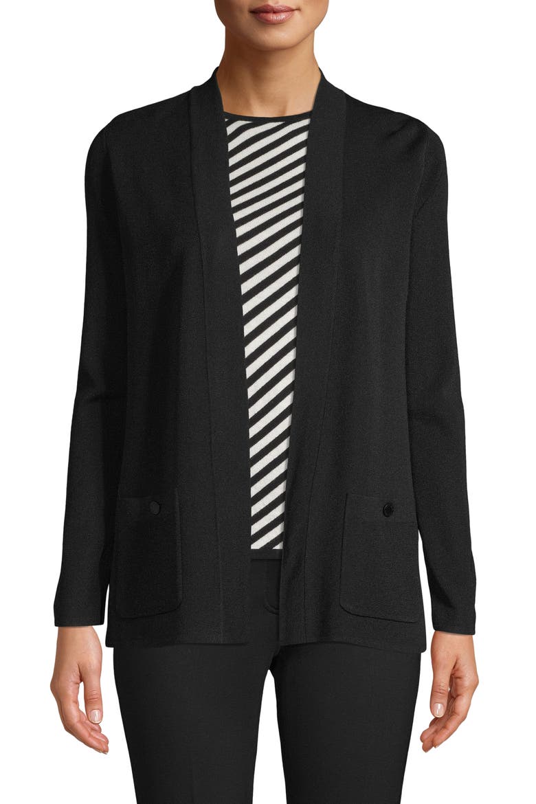 Malibu Open Front Cardigan, Main, color, BLACK