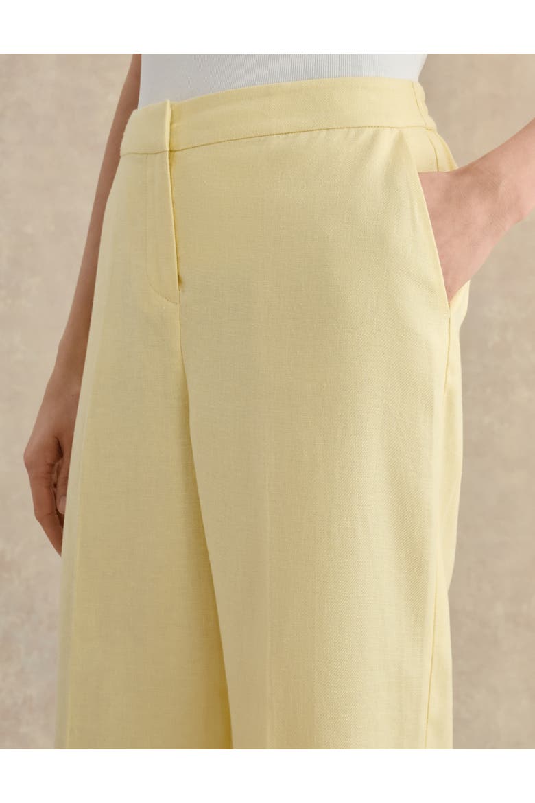 Adalee High-Waist Linen Trousers, Alternate, color, Soft Yellow
