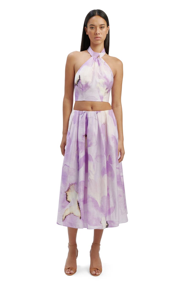 Bardot Leia Floral Midi Skirt, Alternate, color, Lavender Floral
