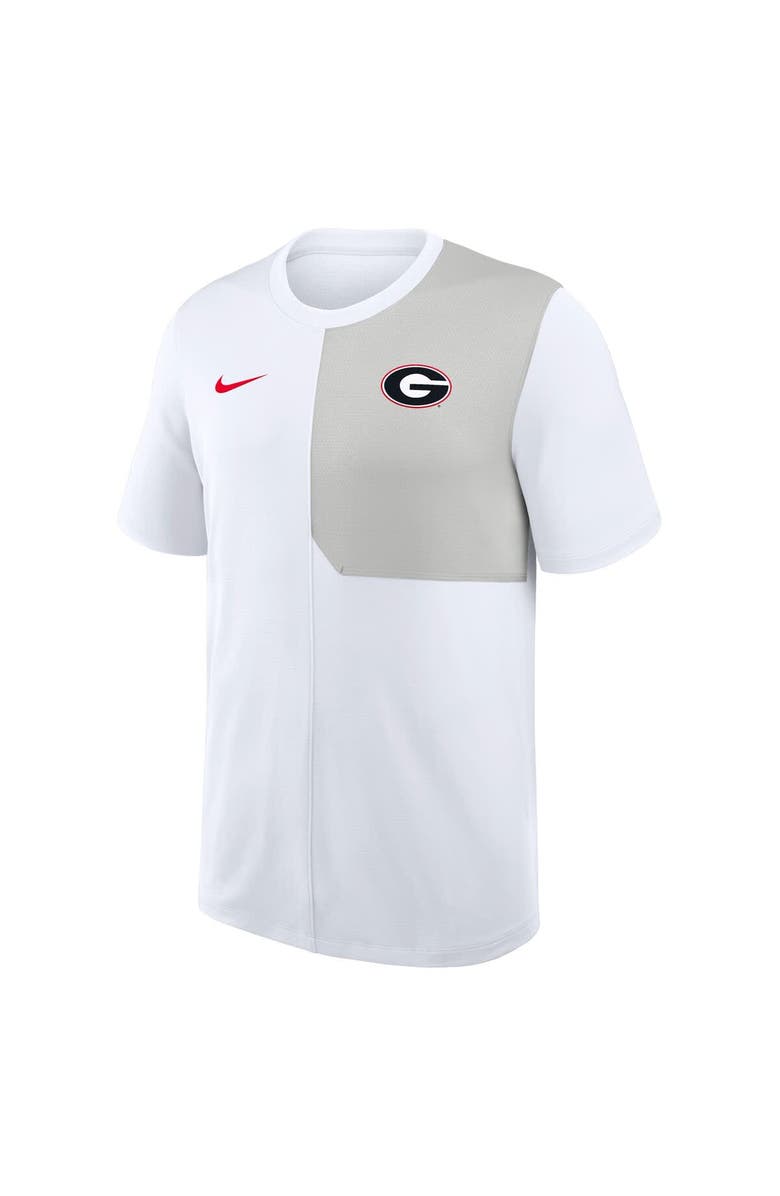 Nike Men's Nike White Georgia Bulldogs 2025 Sideline UV Performance Coach T-Shirt, Alternate, color, White