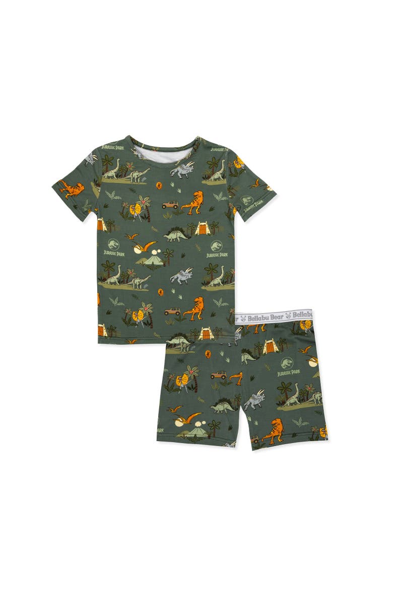 Bellabu Bear Jurassic Park Safari Kids 2-Piece Short Sleeve & Shorts Pajama Set, Main, color, Jurassic Park: Safari