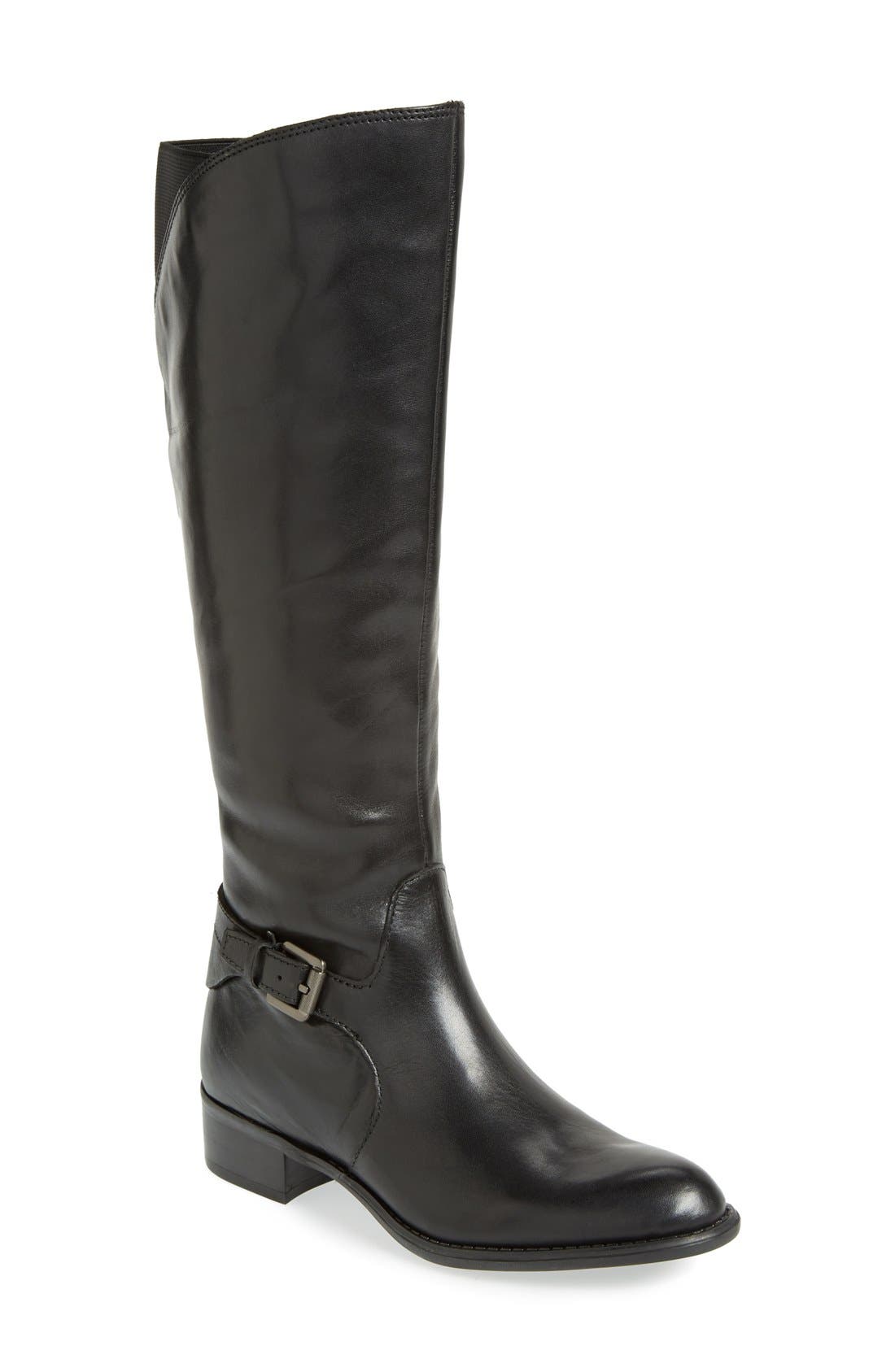 'Craze' Knee High Leather Boot, Main, color, BLACK LEATHER
