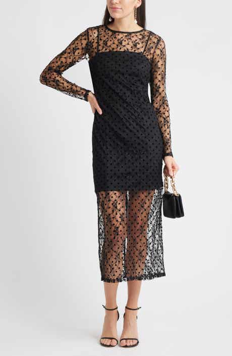 Chelsea28 Lace Illusion Midi Dress