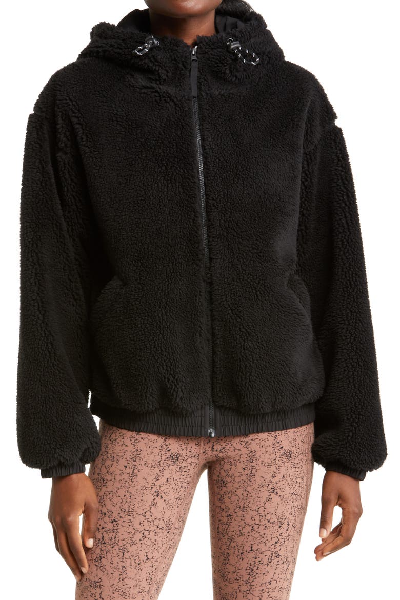 Logan Faux Shearling Jacket, Alternate, color, BLACK