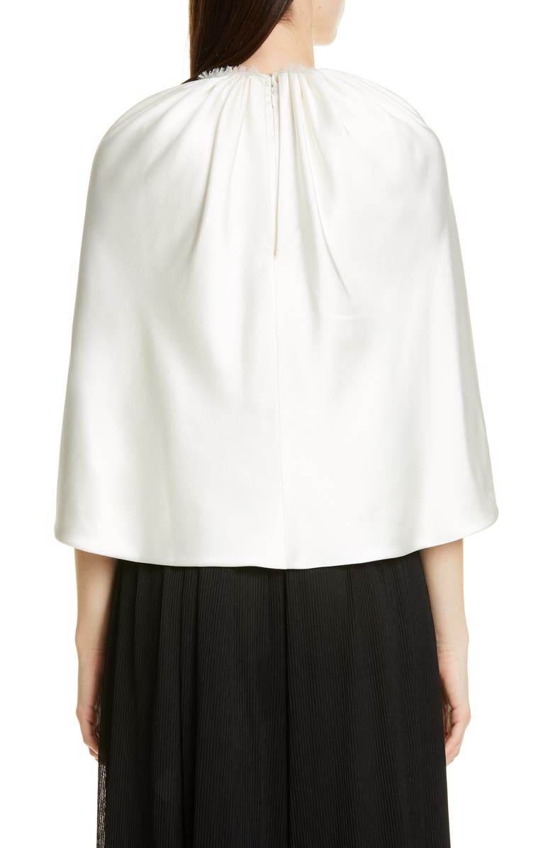 Brandon Maxwell Silk Charmeuse Angel Top, Alternate, color,