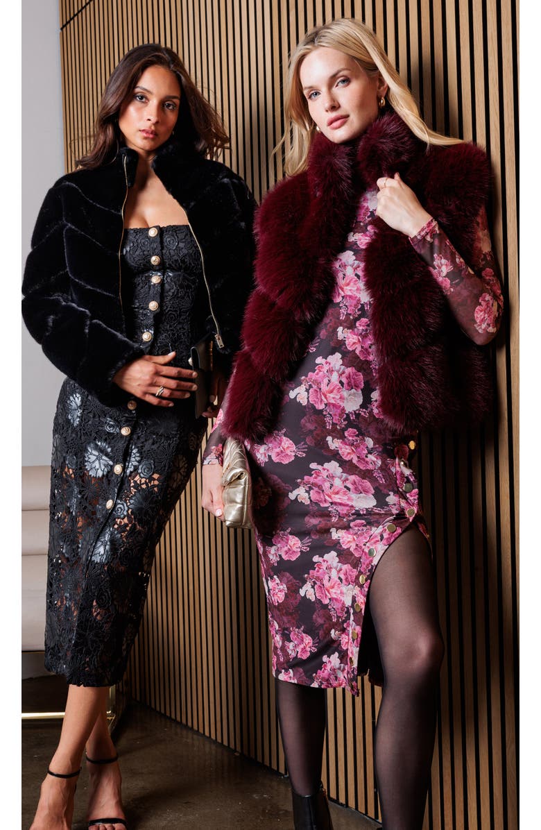 Generation Love Brianna Faux Fur Jacket, Alternate, color, Black