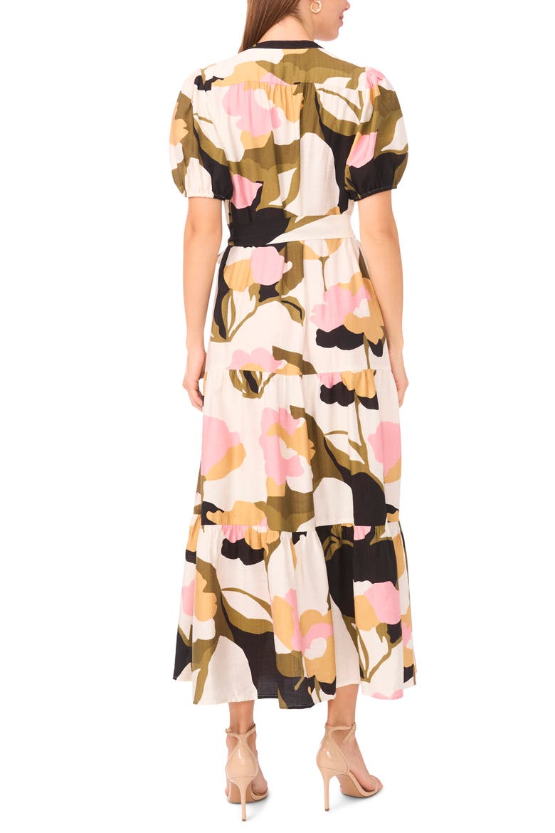 Belted Button Front Maxi Dress, Alternate, color, PINK NECTAR