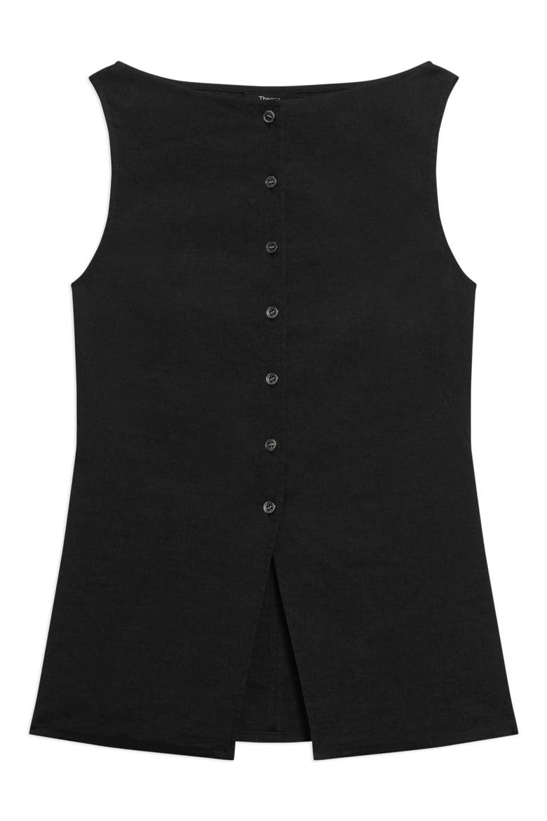 Sleeveless Longline Top, Alternate, color, BLACK