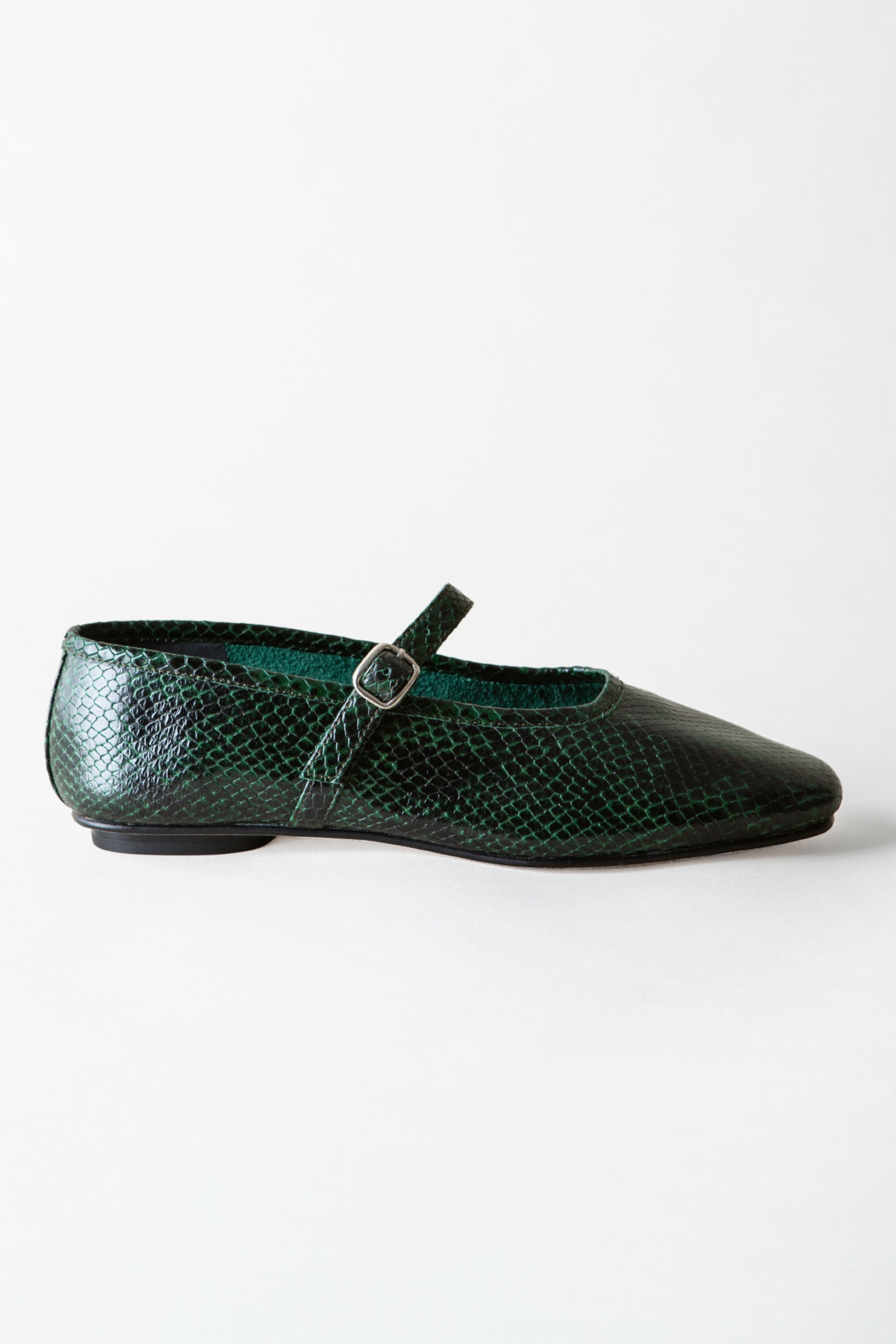 Penny Mary Jane Flat, Alternate, color, Emerald Snake