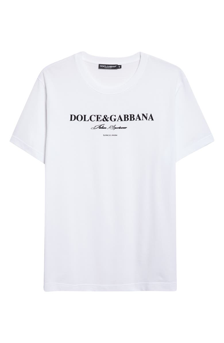 Dolce&Gabbana Flocked Logo T-Shirt, Alternate, color, W0800 Bianco Ottico