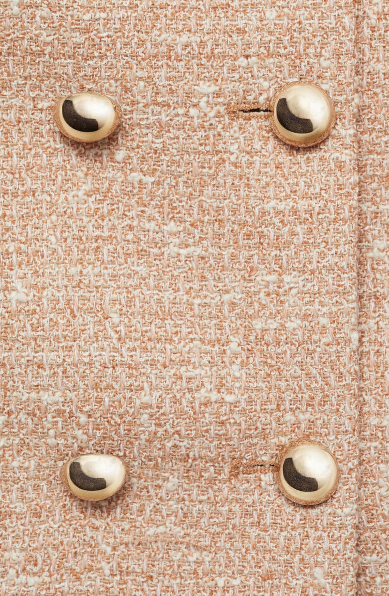 MANGO Jade Cotton Blend Tweed Jacket, Alternate, color, Medium Brown