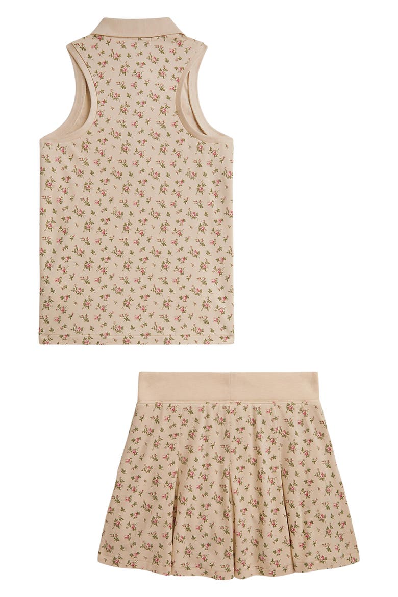 Kids' Floral Sleeveless Polo Shirt & Skirt Set, Alternate, color, BEATTY FLORAL