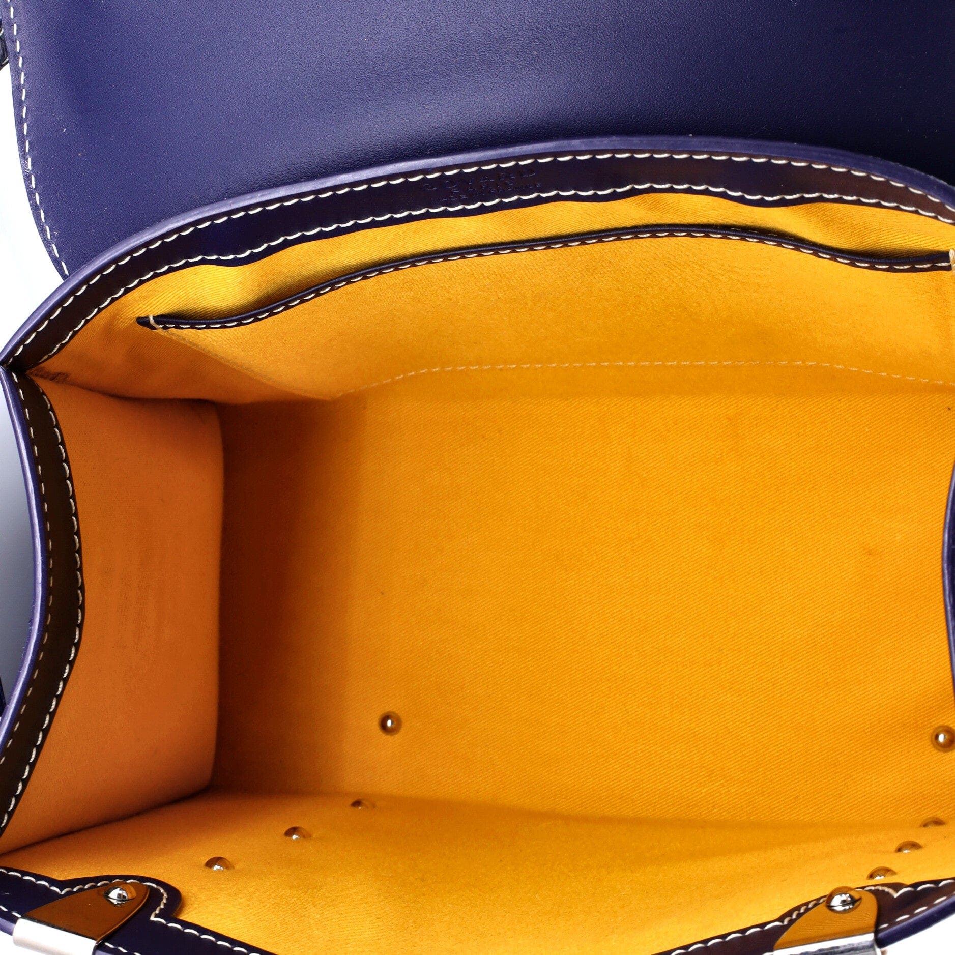 Saigon Top Handle Bag Coated Canvas with Leather PM, Alternate, color, Blue