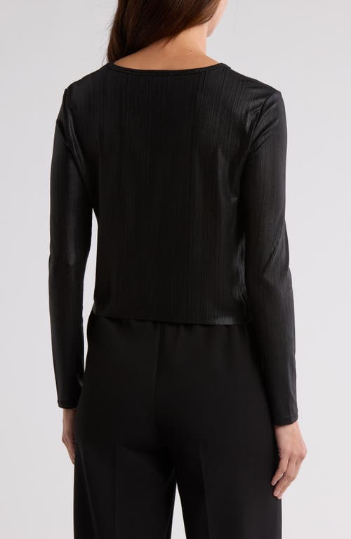 Robert Rodriguez Twist Front Long Sleeve Knit Top In Black